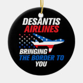 DeSantis Airlines Funny DeSantis 2024 Weihnachten Keramik Ornament (Vorne)