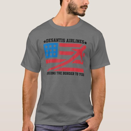 Desantis Airlines T-SHIRT Funny Retro Vintag Desan (Vorderseite)