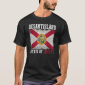 Desantisland Staat Liberty Florida Karte Flaggenfl T-Shirt (Vorderseite)