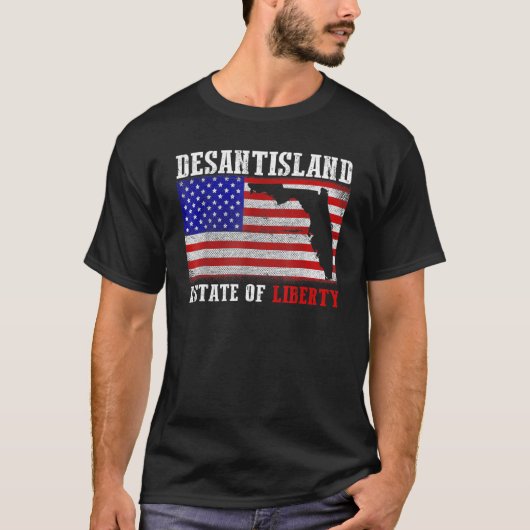 Desantisland Staat Liberty Florida Karte T-Shirt (Vorderseite)