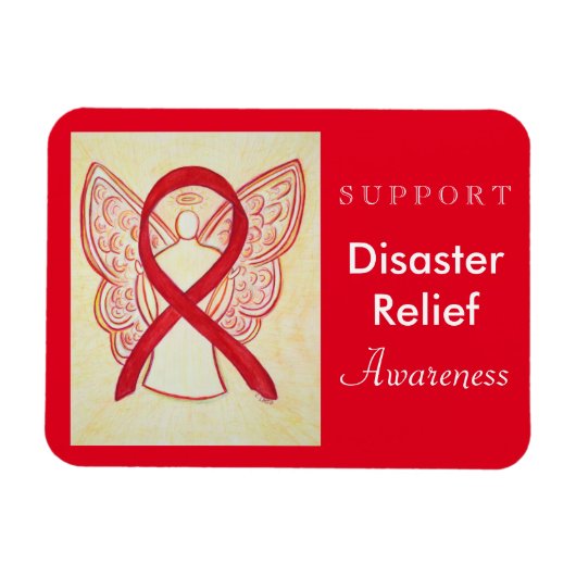 Desaster Relief Awareness Ribbon Angel Magnet (Horizontal)
