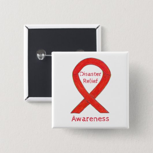 Desaster Relief Awareness Ribbon Custom Buttons (Vorne & Hinten)