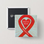 Desaster Relief Awareness Ribbon Custom Buttons (Vorne & Hinten)