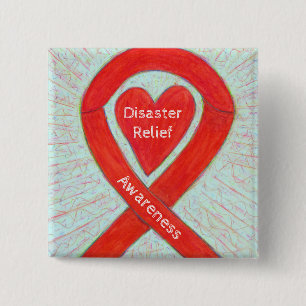 Desaster Relief Awareness Ribbon Custom Buttons
