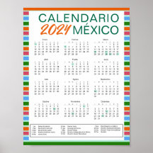 Descargar Calendario Mexicano Español 2024 Mexiko