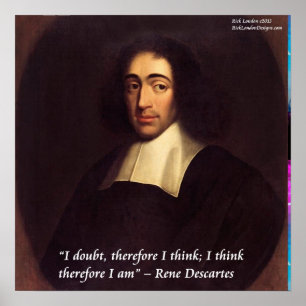 Descartes "Ich denke, also bin ich" Zitat Poster