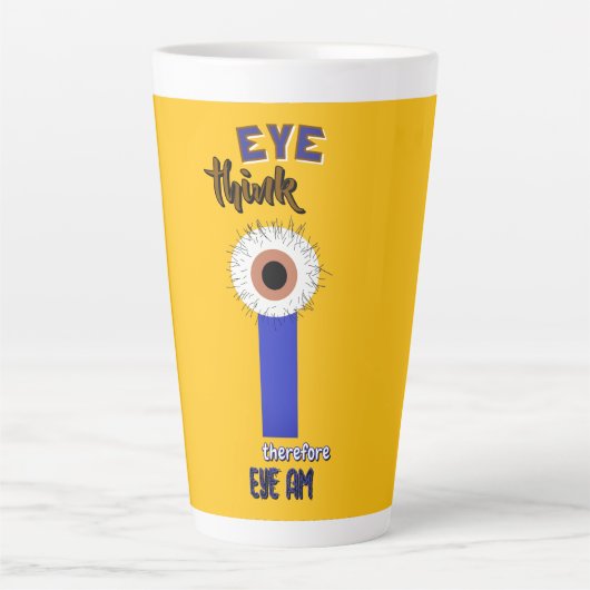 Descartes Smart Thinkers Augapfel Latte Tasse (Vorderseite)