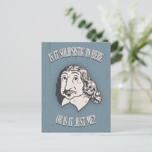 Descartes Solipsistic Postkarte (Stehend Vorderseite)