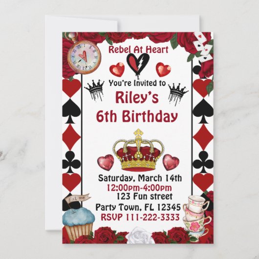 Descendants rise of red custom birthday invitation einladung (Vorderseite)