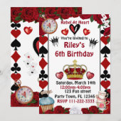 Descendants rise of red custom birthday invitation einladung (Vorne/Hinten)