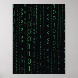 Descending Binary Code Poster