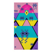 Descending on a Memphis Designed Planet Poster (Vorderseite)