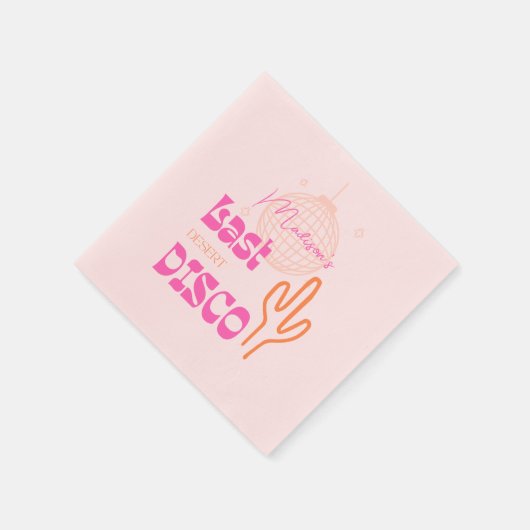 Desco Disco Junggeselinnen-Abschied Rosa & Orange Serviette (Ecke)