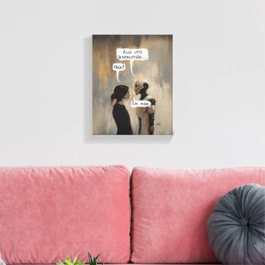 Desconectado (com frase) leinwanddruck (Insitu (Wohnzimmer))