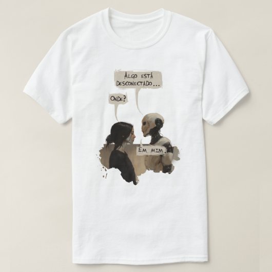 Desconectado (Com frase) T-Shirt (Design vorne)