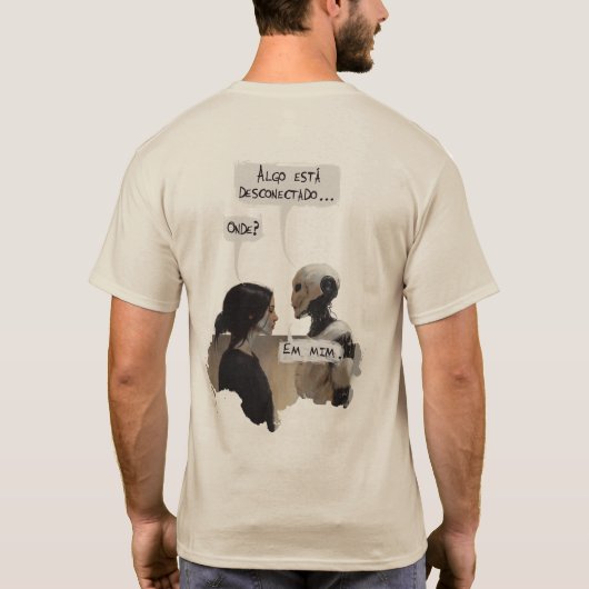 Desconectado (com frase) Verso T-Shirt (Rückseite)