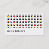 Descreet Pattern Black REd Yellow German Visitenkarte (Rückseite)