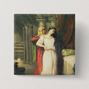 Desdemona, das zu ihrem Bett, 1849 sich Button