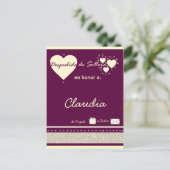 Desdepida de Soltera Einladungspostkarte (Stehend Vorderseite)