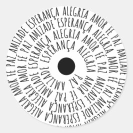 Desejos de Natal - Amor Fé Esperança Runder Aufkleber