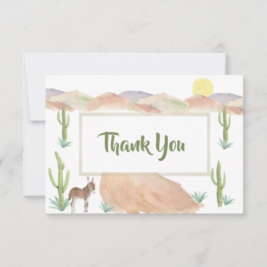 Desert Adventure Begins Baby Dusche Vielen Dank Dankeskarte (Vorderseite)