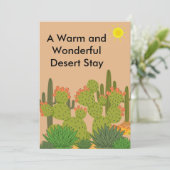 Desert Airbnb Host Card with Custom Message Option Dankeskarte (Stehend Vorderseite)