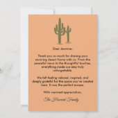 Desert Airbnb Host Card with Custom Message Option Dankeskarte (Rückseite)