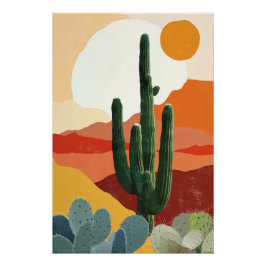 desert and cactus poster