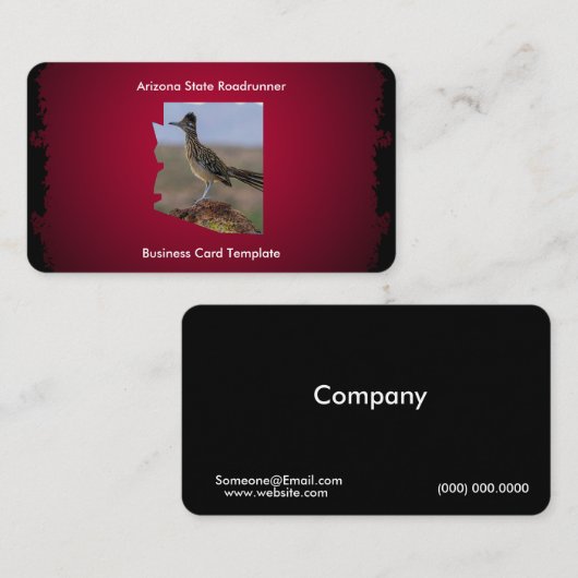 Desert Bird Roadrunner Arizona Staat Karte (Vorne/Hinten)