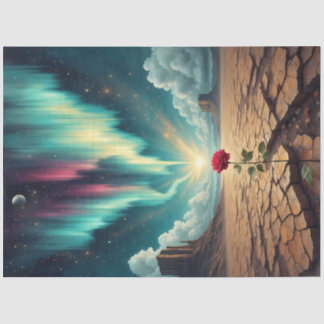 Desert Bloom Awakening – Surreal Rose Fantasy  Seidenpapier