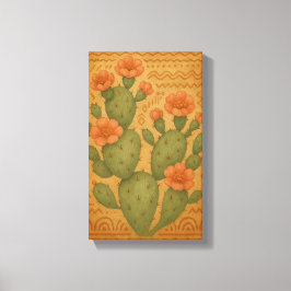Desert Bloom - Cactus Boho Leinwand Art
