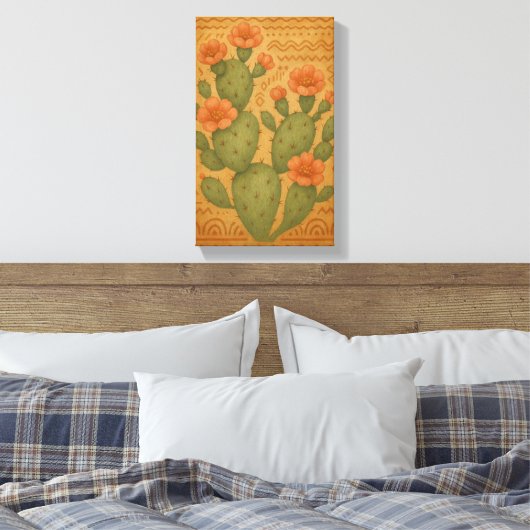 Desert Bloom - Cactus Boho Leinwand Art (Insitu (Schlafzimmer))
