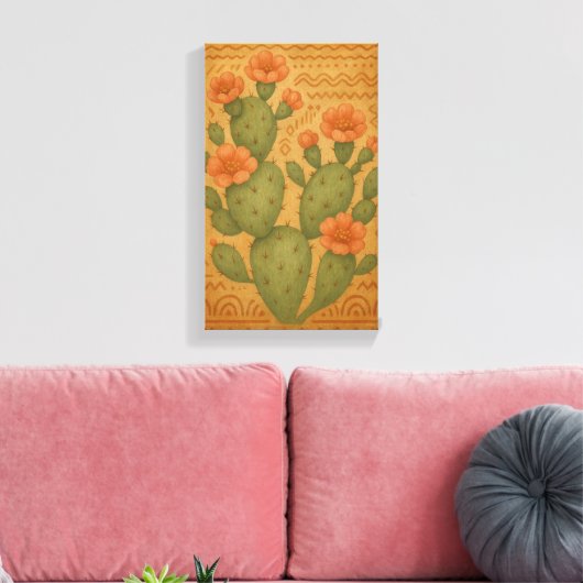 Desert Bloom - Cactus Boho Leinwand Art (Insitu (Wohnzimmer))