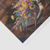 Desert Bloom Memorial, Longhorn Skull & Wildblume Seidenpapier (Ausschnitt)