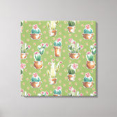 Desert Bloom Step | Green Pattern Leinwanddruck (Vorderseite)
