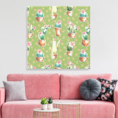 Desert Bloom Step | Green Pattern Leinwanddruck (Insitu (Wohnzimmer))