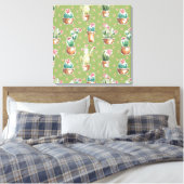 Desert Bloom Step | Green Pattern Leinwanddruck (Insitu (Schlafzimmer))