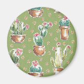 Desert Bloom Step | Green Pattern Magnet (Vorne)