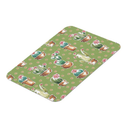 Desert Bloom Step | Green Pattern Magnet (Linke Seite)