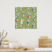 Desert Bloom Step | Green Pattern Poster (Küche)