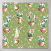Desert Bloom Step | Green Pattern Poster (Vorne)