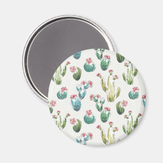 Desert Bloom Step | Rosa Muster Magnet (Vorderseite/Rückseite)