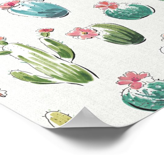 Desert Bloom Step | Rosa Muster Poster (Ecke)