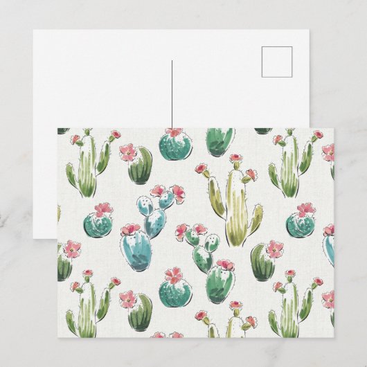 Desert Bloom Step | Rosa Muster Postkarte (Vorne/Hinten)