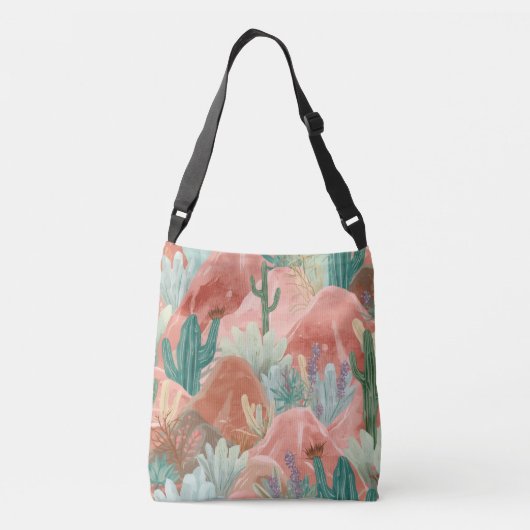 Desert Bloom Sunset with Cactus Garden Tragetaschen Mit Langen Trägern (Rückseite)
