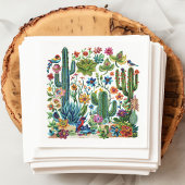 Desert Blooms Cacti Crescendo Serviette
