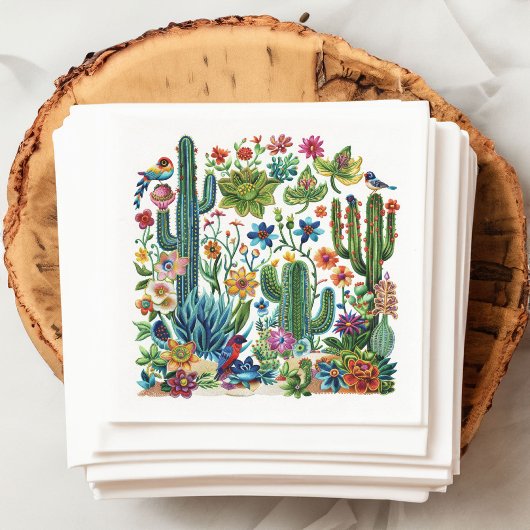 Desert Blooms Cacti Crescendo Serviette