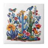 Desert Blooms Saguaro Serenade Fliese (Vorderseite)