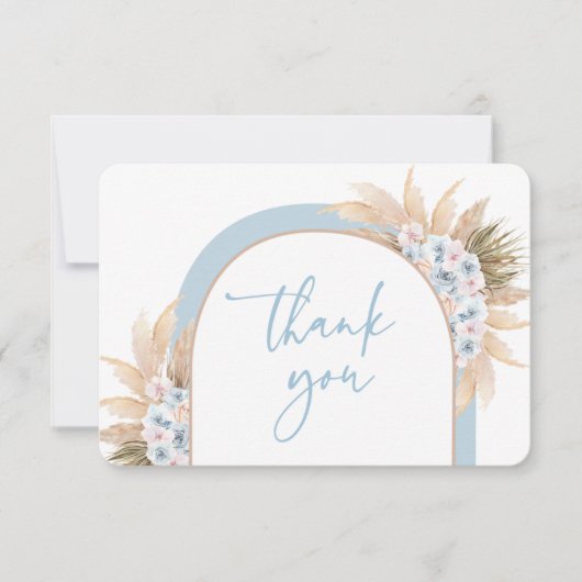 Desert Blue Arch Pampas Grass Boy danke Karte (Vorderseite)