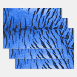 Desert Blue Tiger Skin Print Geschenkpapier Set